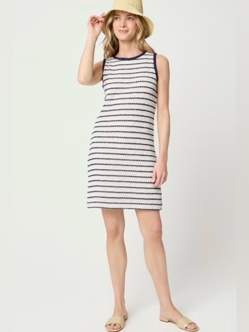 J. Crew Factory Striped Crochet Mini Dress
